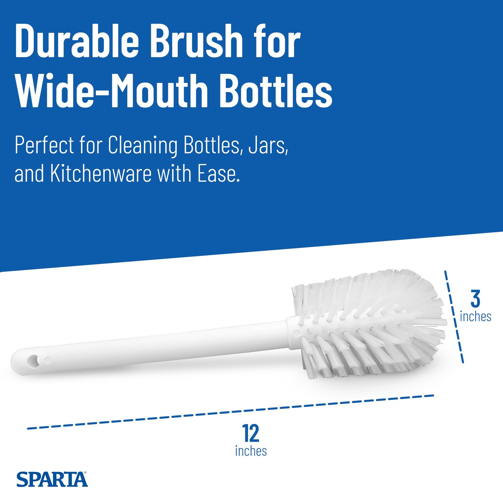 Large Water Bottle Brush Ideal for Wide-Mouth Jars, Bottles and Tumblers, Dis…