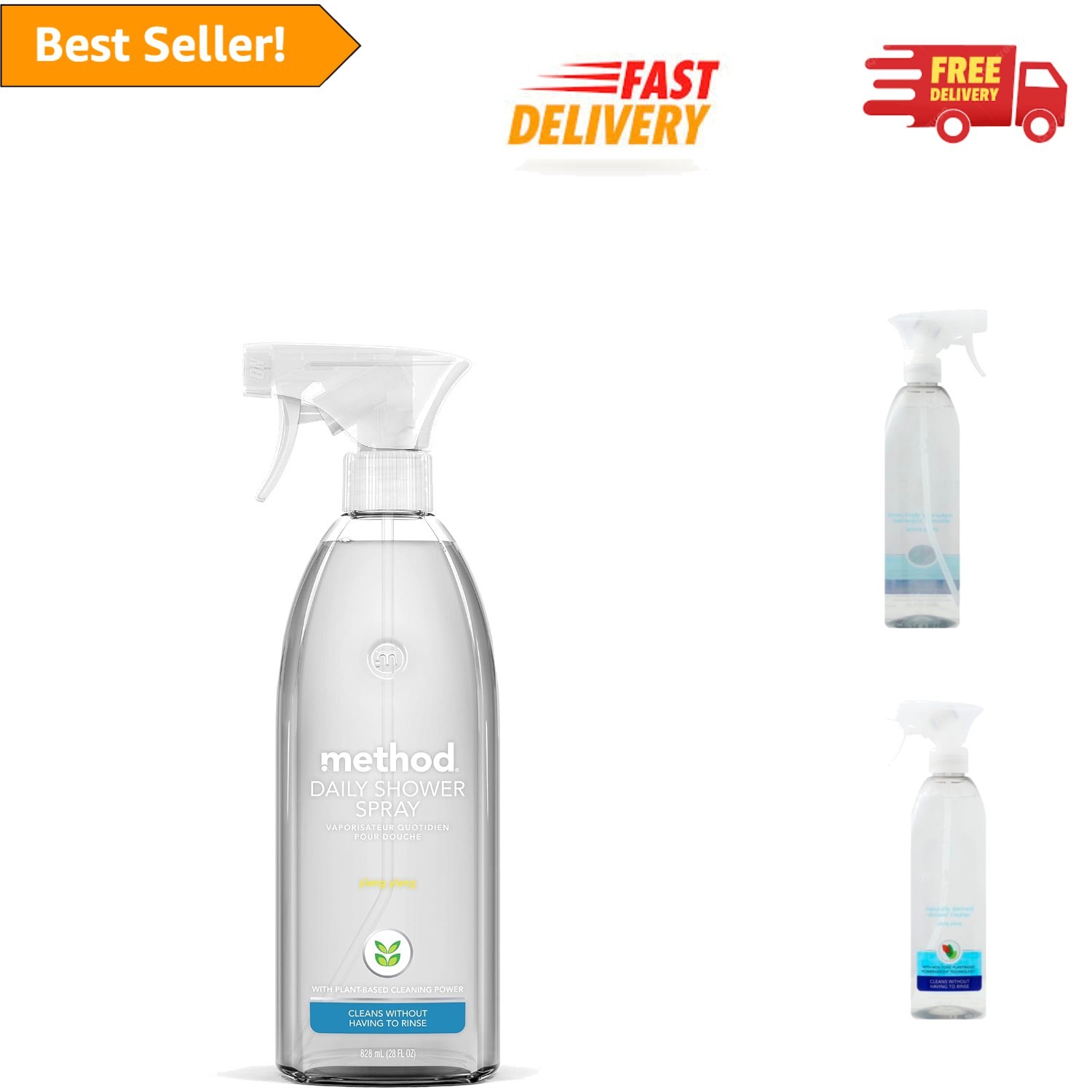 Cruelty-Free Method Shower Cleaner – 28 oz Ylang Ylang, No Rinse & Biodegradable