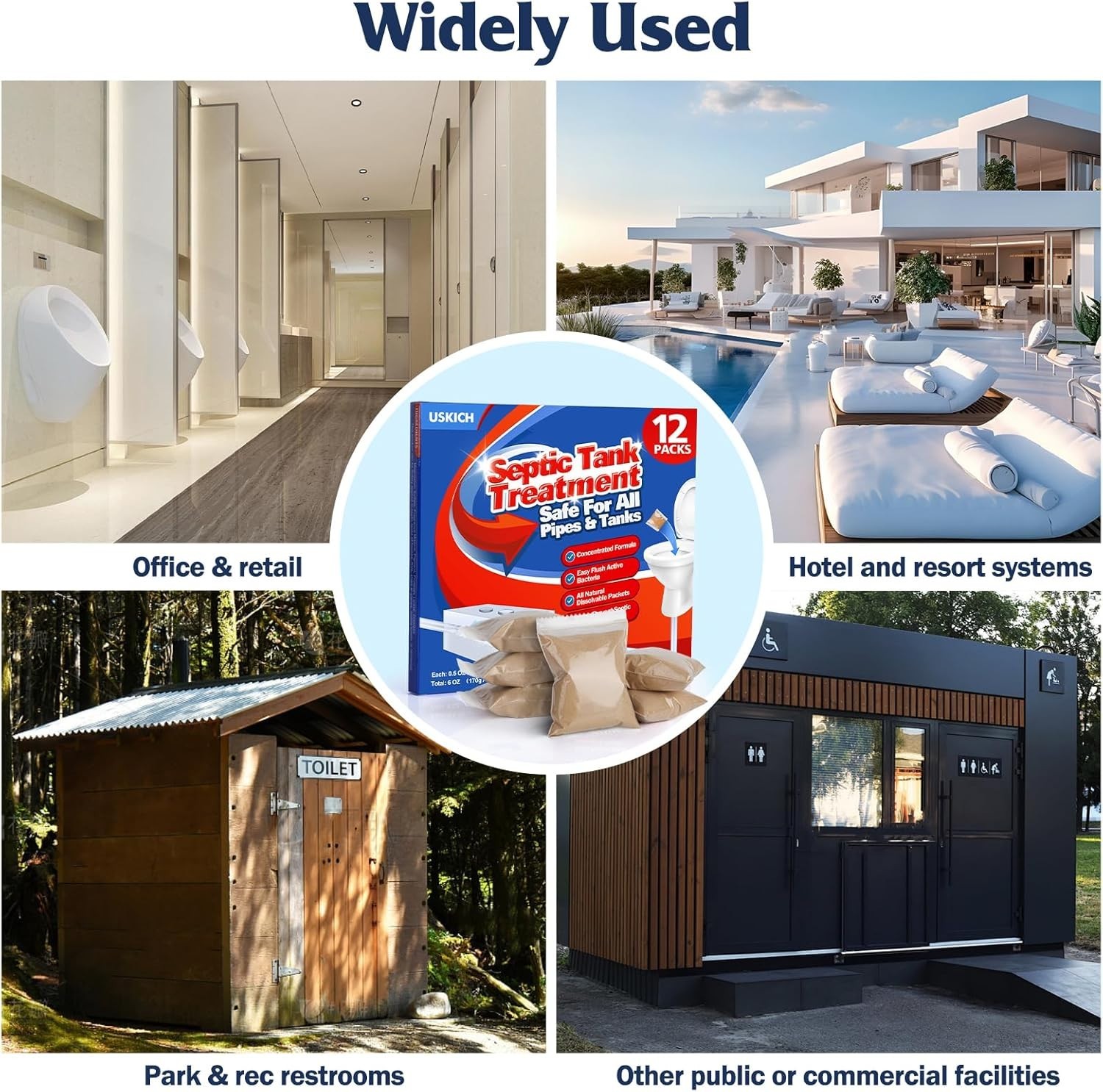 Septic Treatment Packets 12 Count for Clog Removal and Odor Elimination