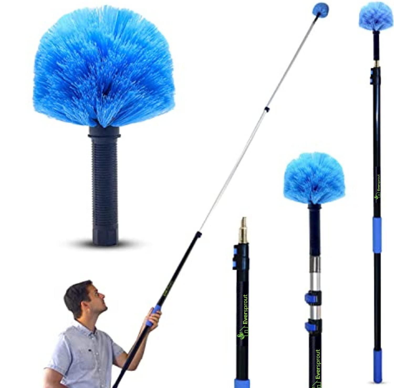 5to12ft Telescoping Durable Duster with Extension Pole – Lightweight 3 Stage …