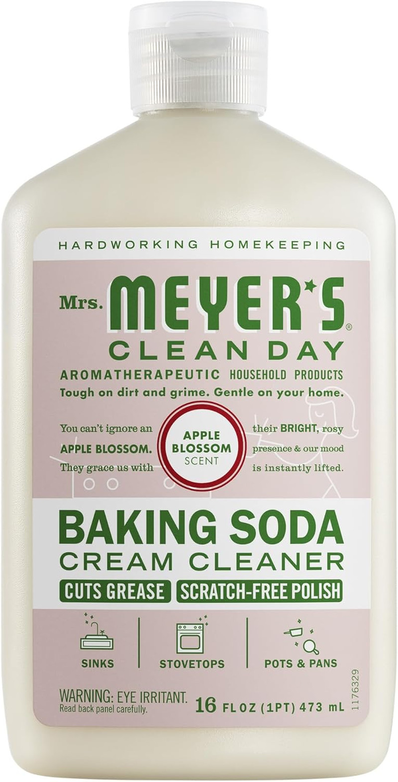 MRS. MEYER’S CLEAN DAY Baking Soda Cream Cleaner, Cuts Grease, Scratch-Free Poli