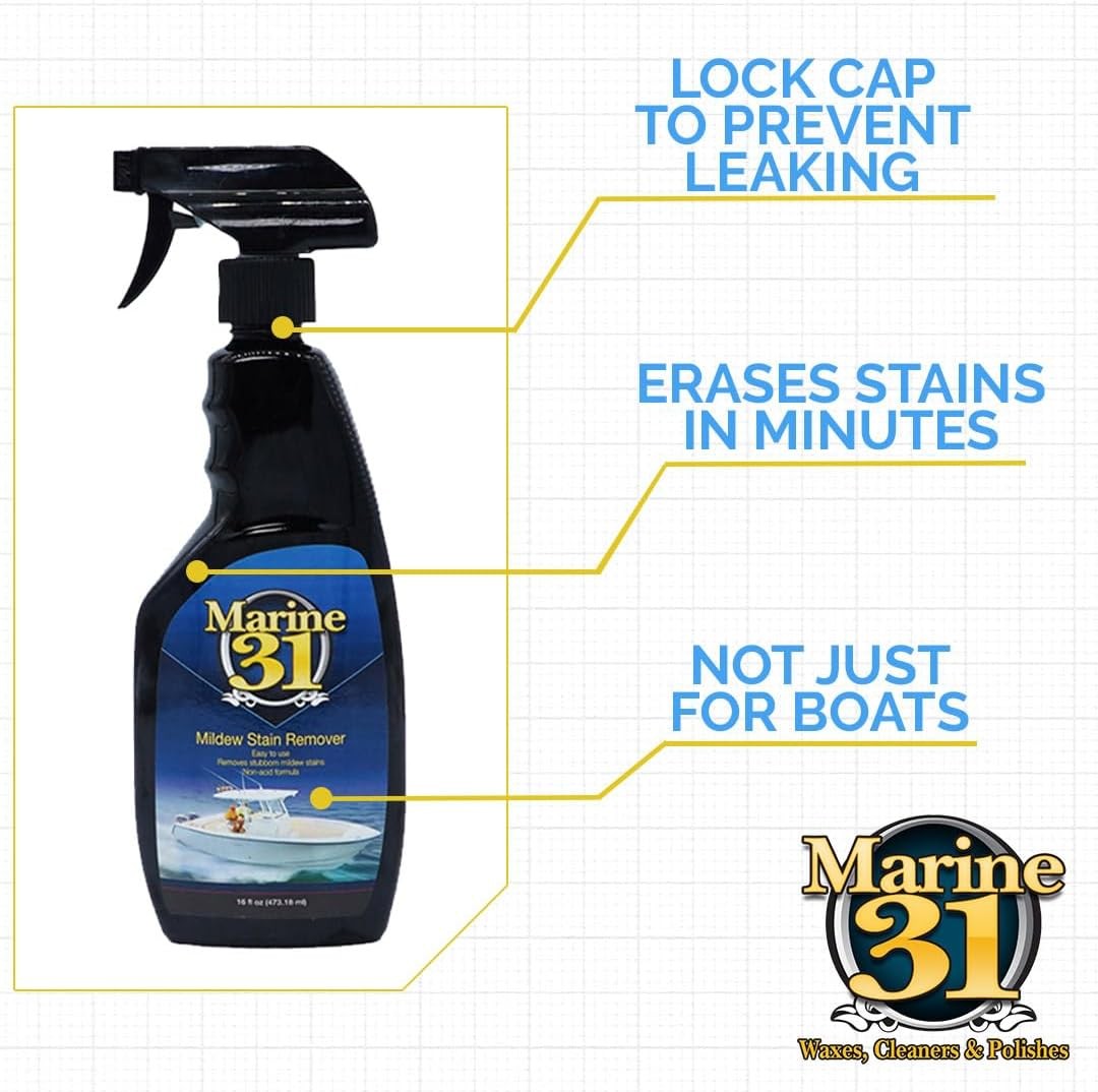Marine 31 Mildew Stain Remover & Cleaner | Effective for Boats, Home, Patio, & B