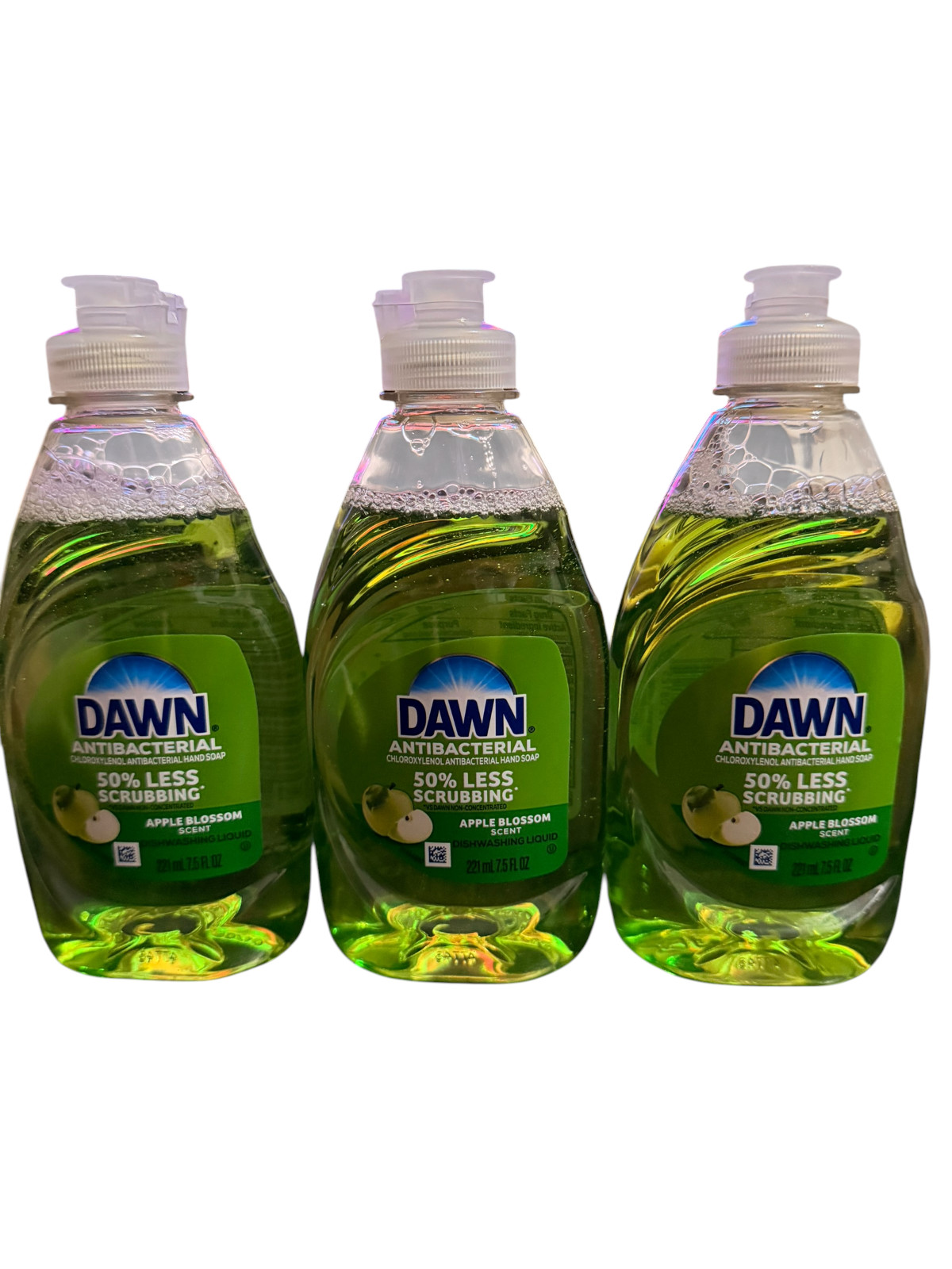 3 PACK Dawn Ultra (7.5 Fl. Oz.) Bottle APPLE BLOSSOM Scent Dishwashing Liquid