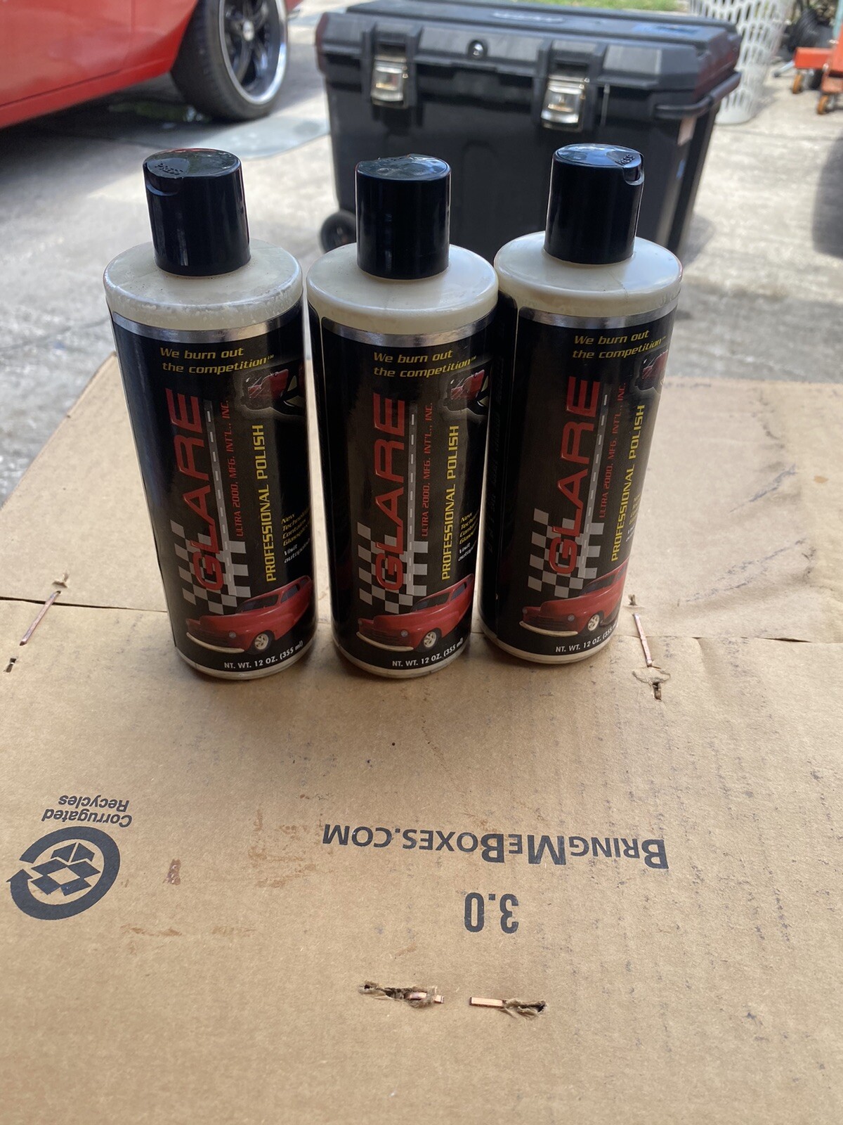 GLARE Ultra 2000 PROFESSIONAL Auto POLISH Wax NOT PESTICIDES 12OZ 3 Bottles Lot
