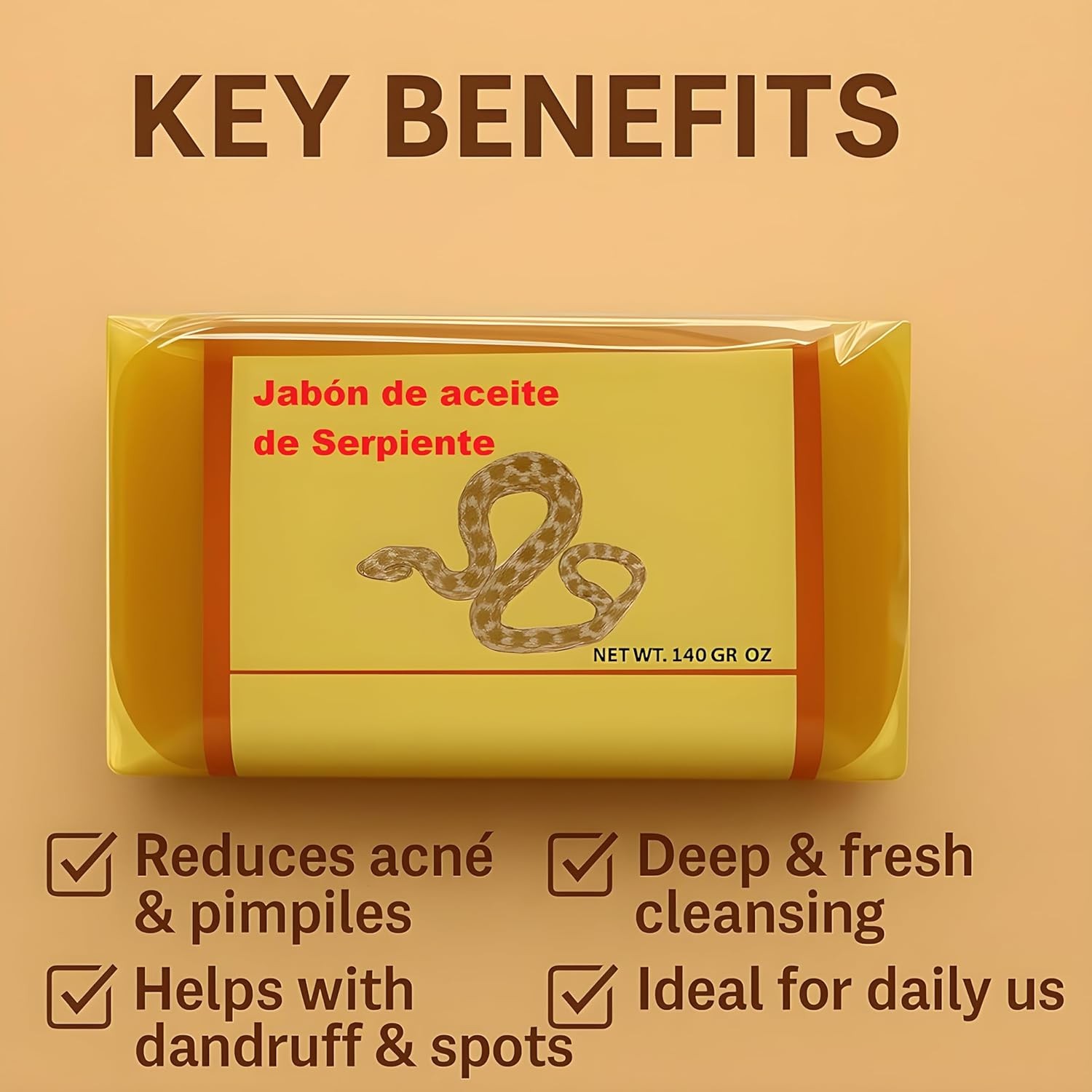 Rattlesnake Soap Bar 4.93 oz (140g) – Hecho a Base de Aceite – Tradital