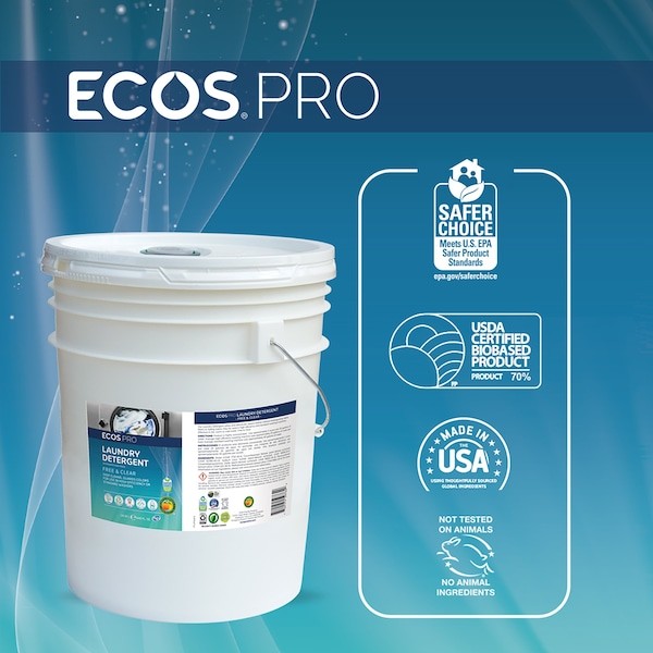 Ecos Pro Pl9764/05 Laundry Detergent, High Efficiency, Liquid, Bucket, 5 Gal,