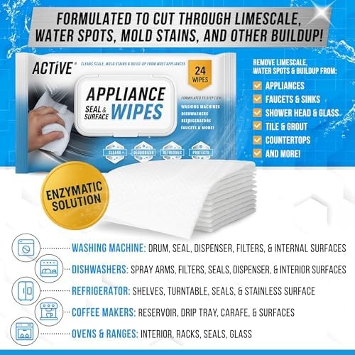 ACTIVE Home Appliance Surface Cleaner Wipes Heavy Duty Wipe for Cleaning Wash…