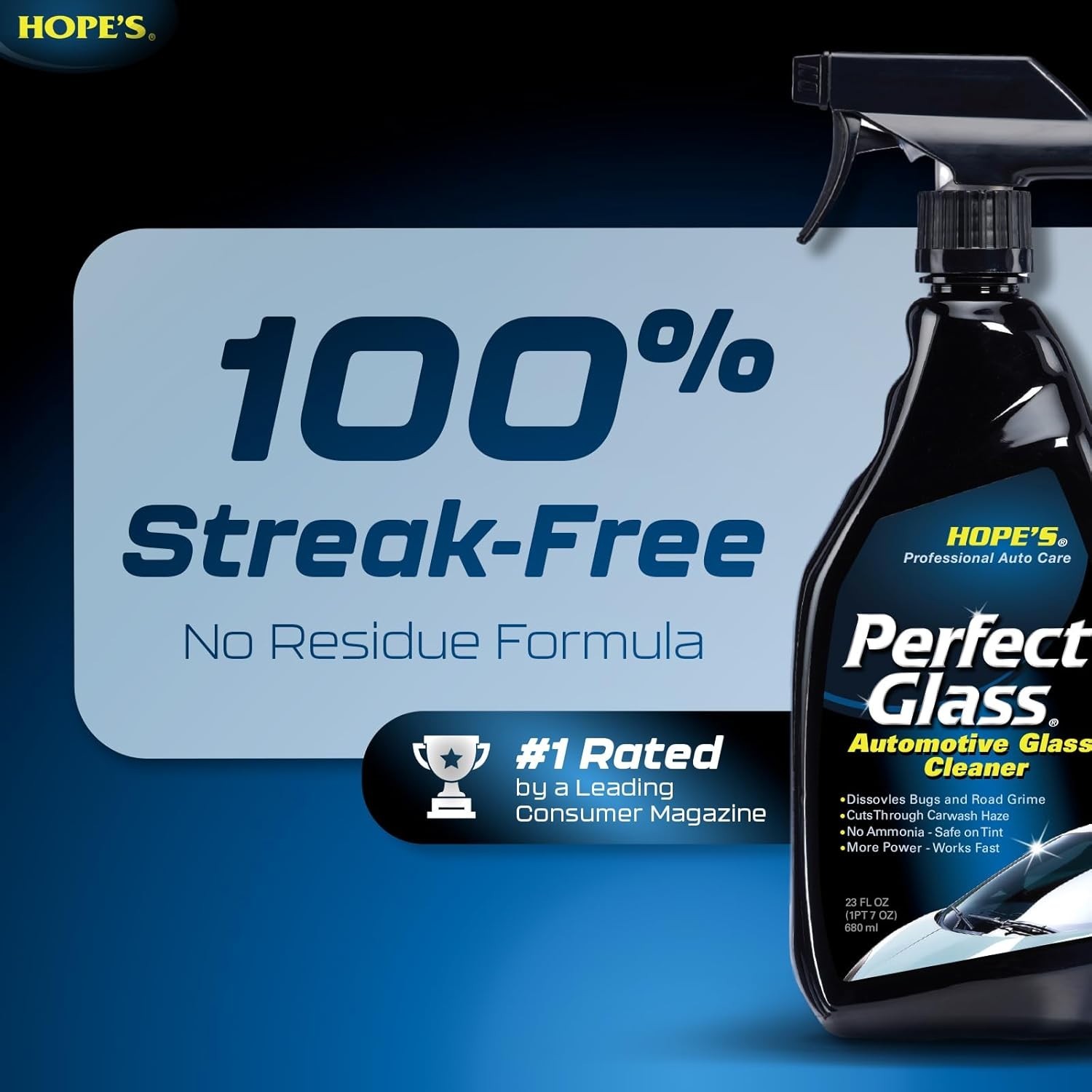Perfect Glass Automotive Cleaner – Streak-Free, Ammonia-Free, 23 Fl Oz Spray
