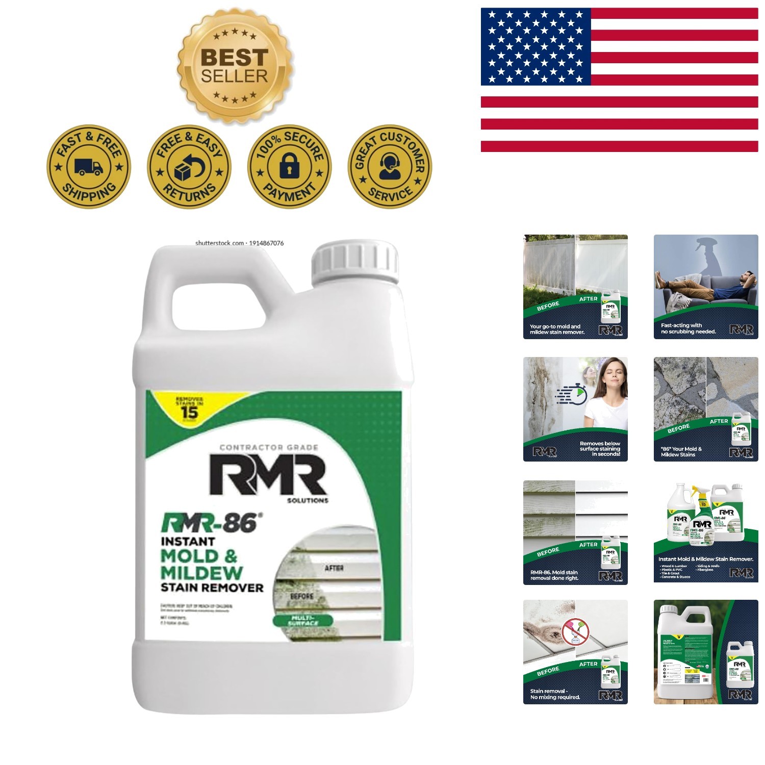 RMR-86 Instant Mold Stain Remover Spray – 2.5 Gallon Scrub-Free Solution
