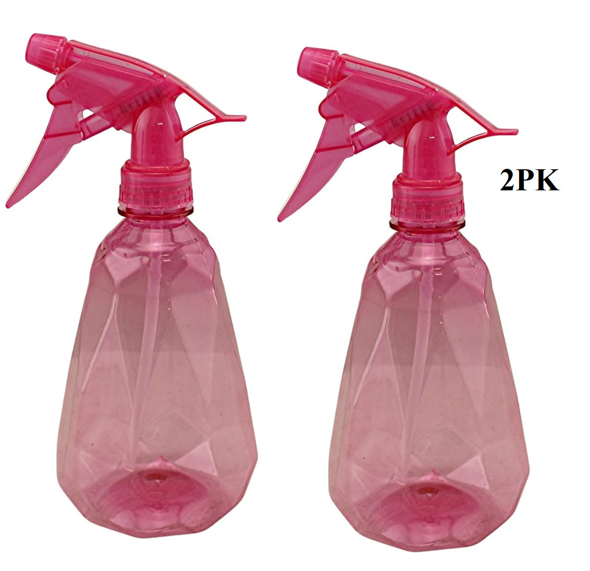 2-Pack 22oz Diamond Pink Spray Bottles – Adjustable Nozzle for Plants, Cleaning,