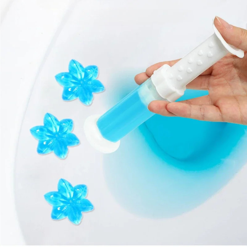 1PC Toilet Cleaner Gel Fresh Flower Toilet Gel Stamp Stops Limescale and Stains