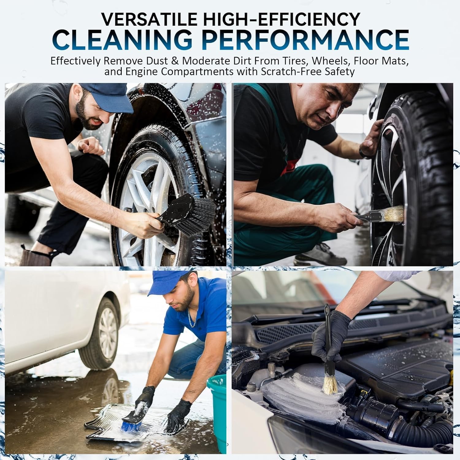 Tire Brushes for Cleaning Tires, Car Wheel Brushes for Cleaning Wheels, Rim Clea