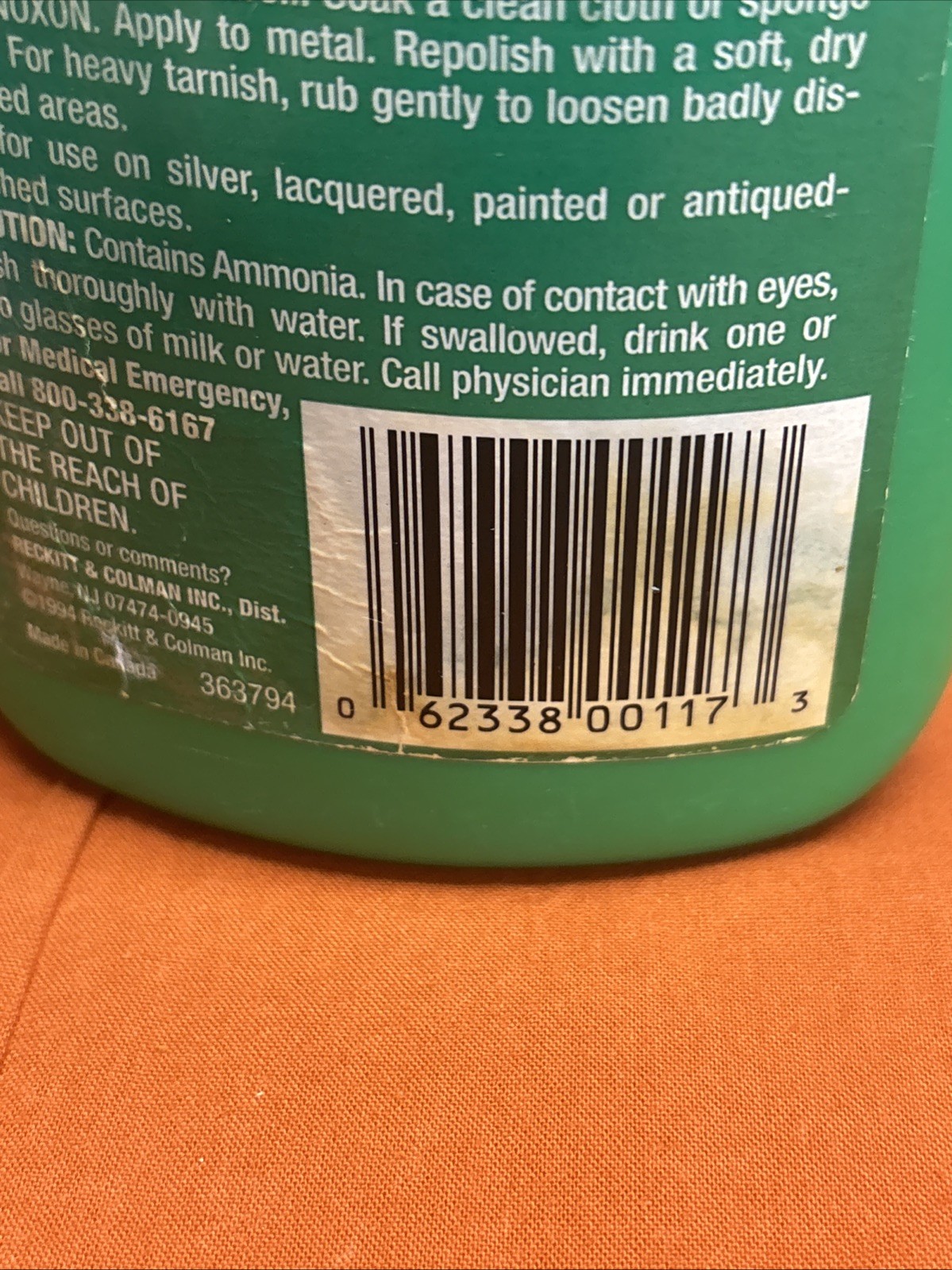 Noxon 7 Metal Polish Cleans & Shines 12 oz ~ 85% Full