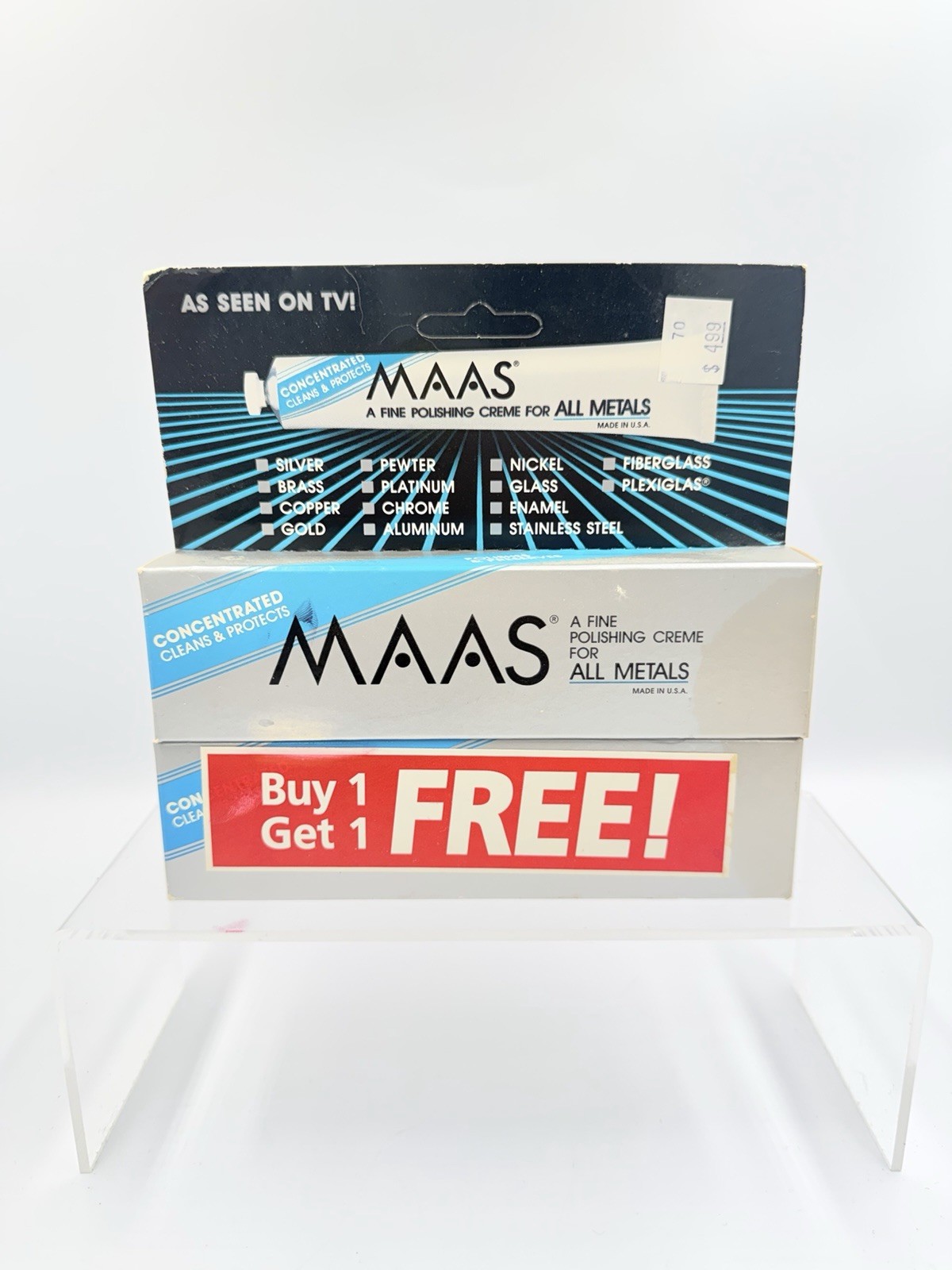 (2) MAAS Concentrated Fine Polishing Creme for All Metals both 2 oz Tubes New