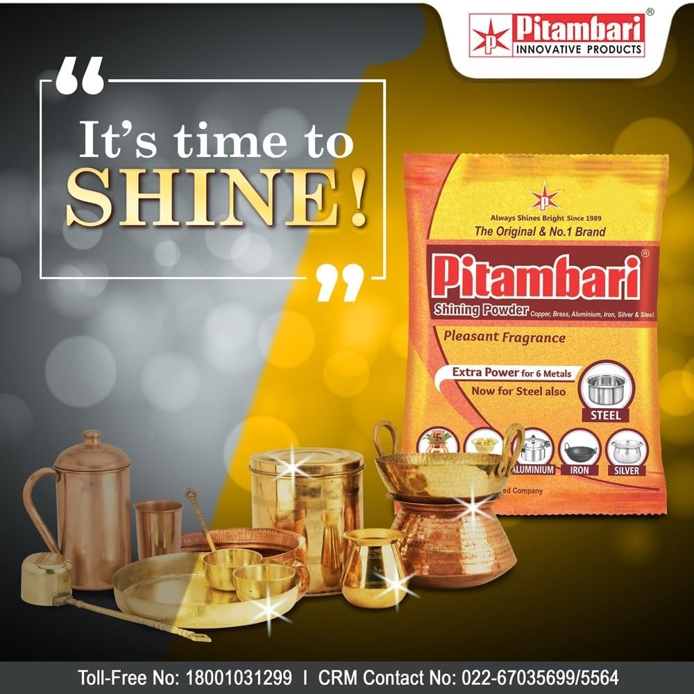 Pitambari Shining Powder 150g (Pack of 4) Pleasant Fragrance, For Copper, Brass,