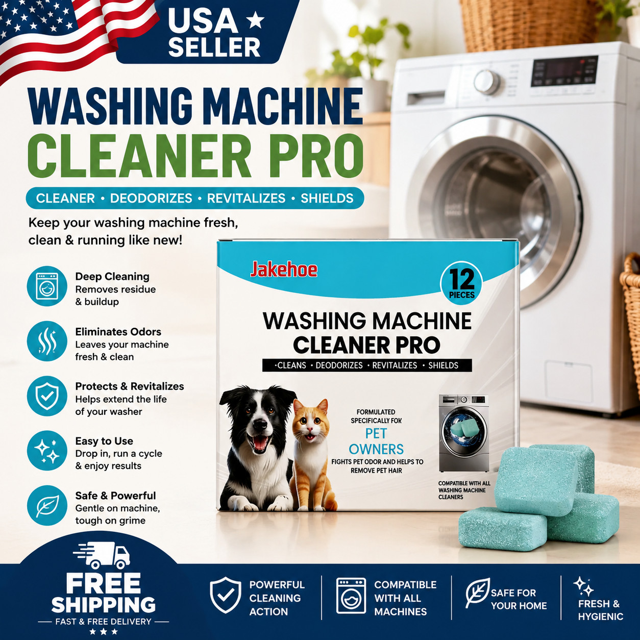 Uproot Clean Washing Machine Cleaner Tablets – 12 Pack