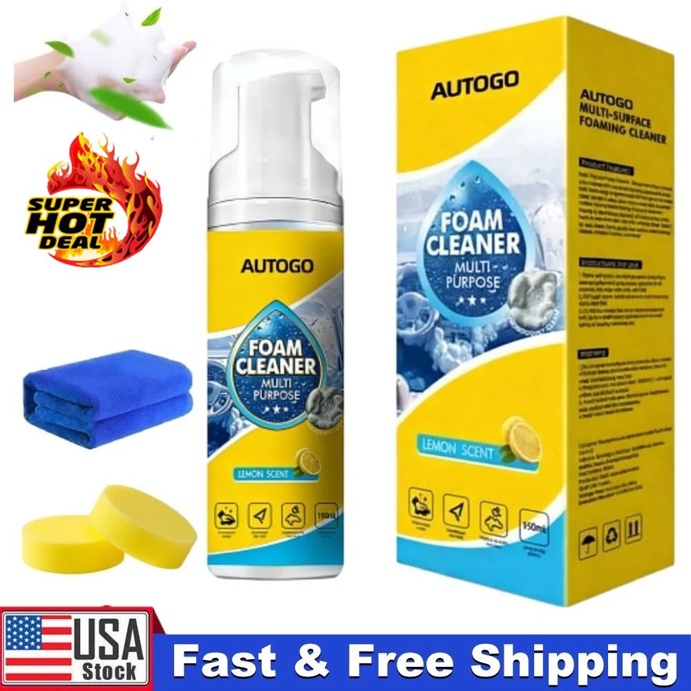 ­4-in-1 Multi-Enzyme Foam Cleaner, All-Purpose Spray 5oz with Sponge & Towel