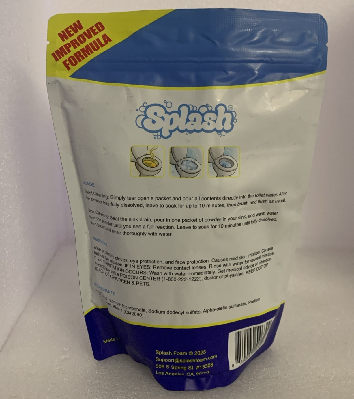 Splash Foaming Advanced Cleaner 400g 14.11oz Toilet Bowl Cleaning Powder 1 Pack