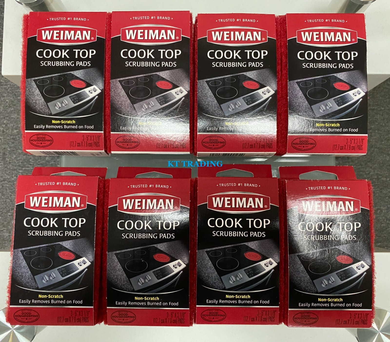 Weiman GLASS Cook Top NON-SCRATCH Heavy Duty Scrubbing Pads Clean Ranges Dishes