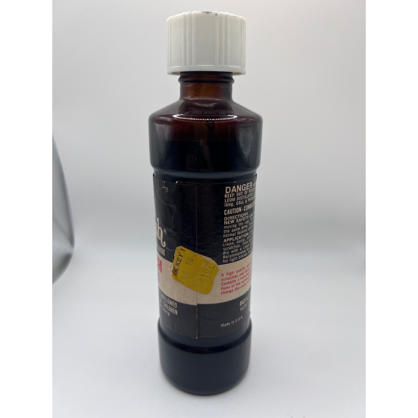 VTG Genuine Old English Scratch Cover 8OZ Glass Bottle 85% FULL Furniture Polish