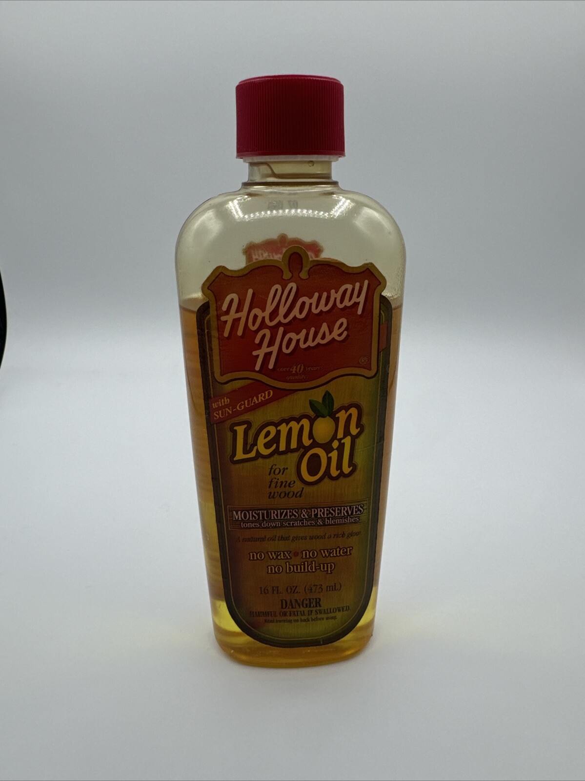 Holloway House Lemon Oil with Sun Guard for Fine Wood 16-ounce Bottle