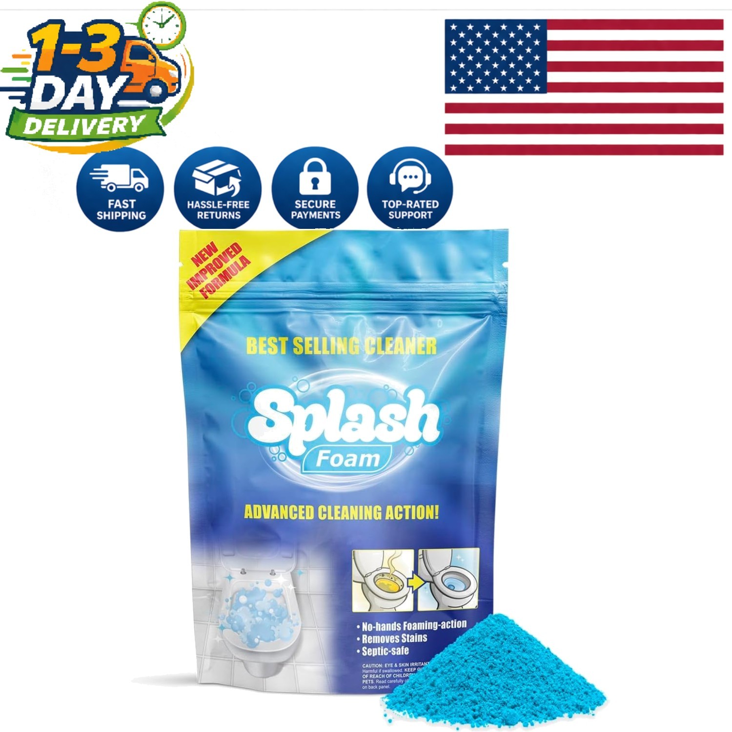 Fresh-Scented Self-Activating Toilet Cleaner – 14 oz – No Scrubbing Needed