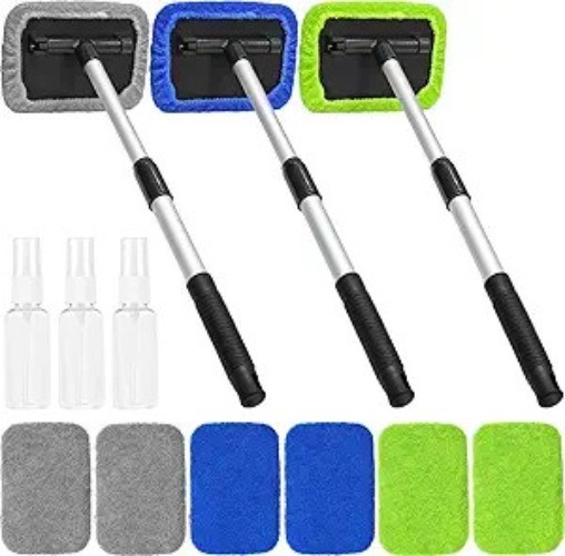 3 Pieces Car Windshield Cleaner Tool Inside Microfiber Car Window Cleaning Tool