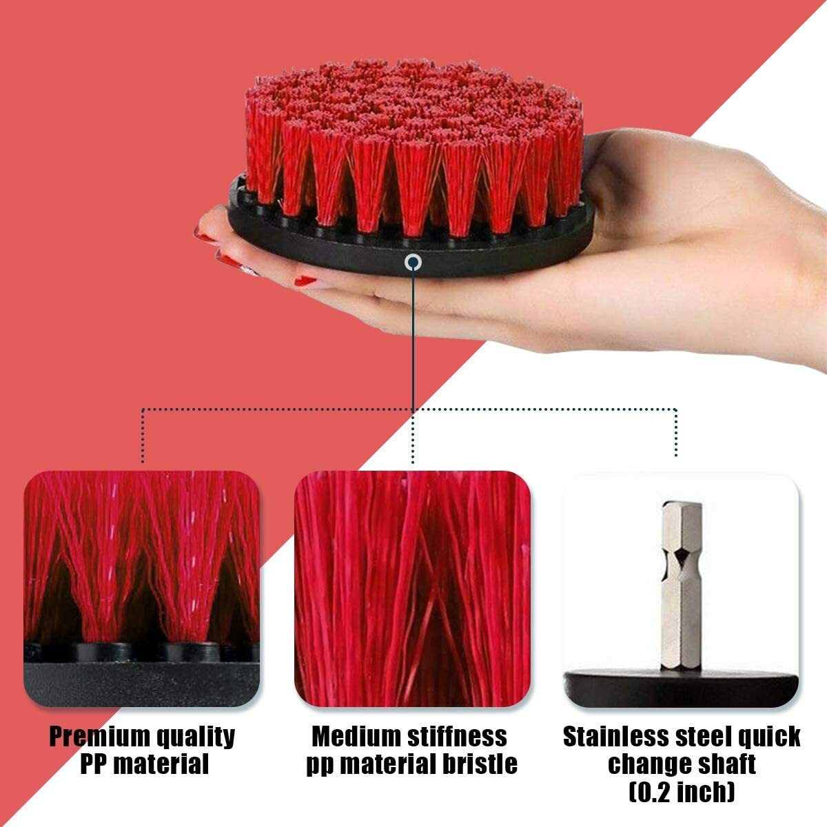 22PCS Drill Brush Set Power Scrubber Attachments Car Carpet Tile Grout Cleaning