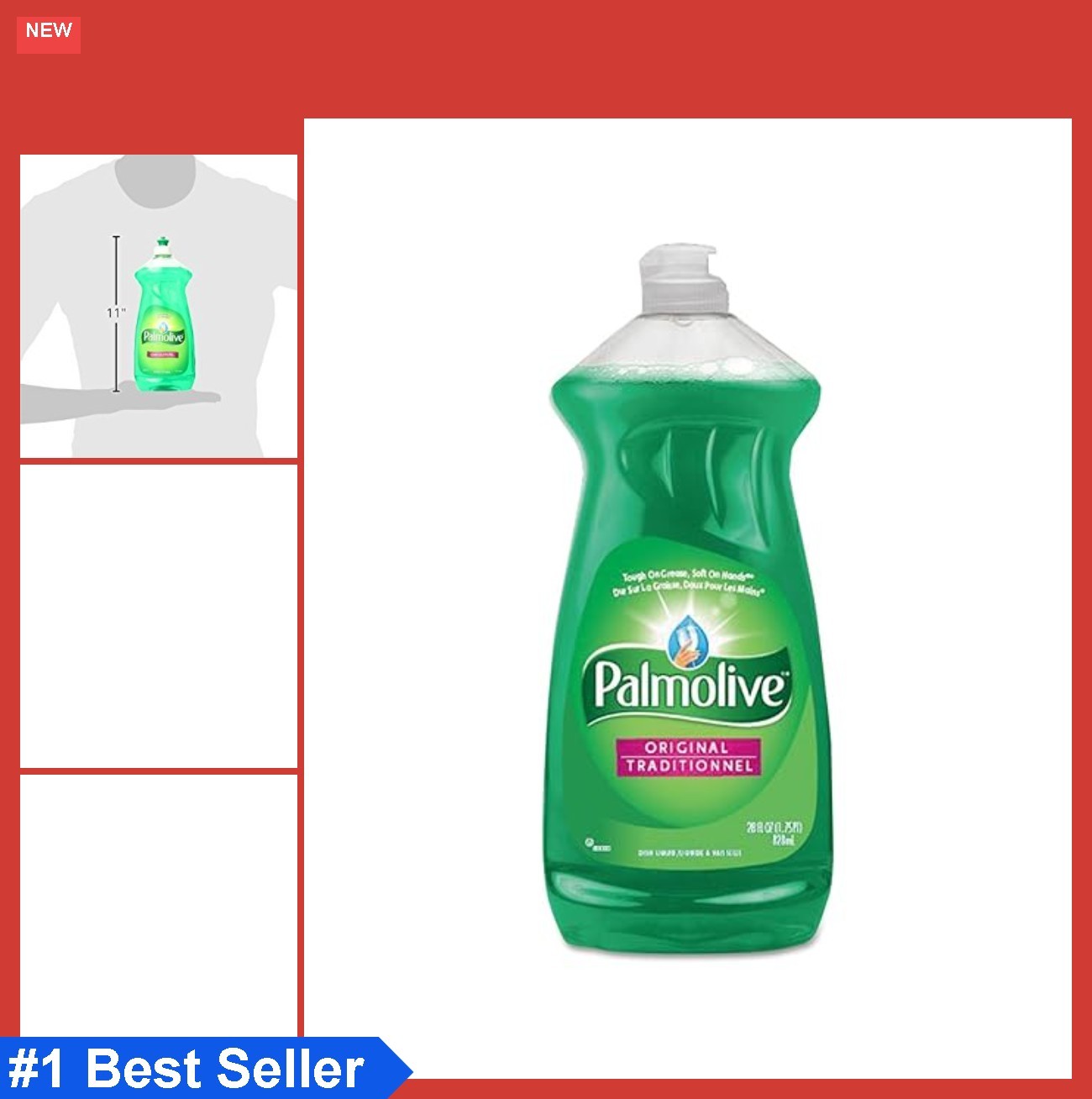 Liquid Dish Soap Original Scent 28 Oz Tough on Grease Soft on Hands