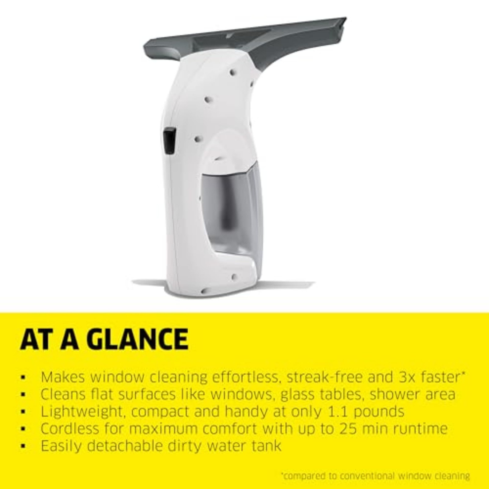 WV 1 Window Vacuum Squeegee 10″ – Perfect for Showers, Mirrors, Glass, and Co…