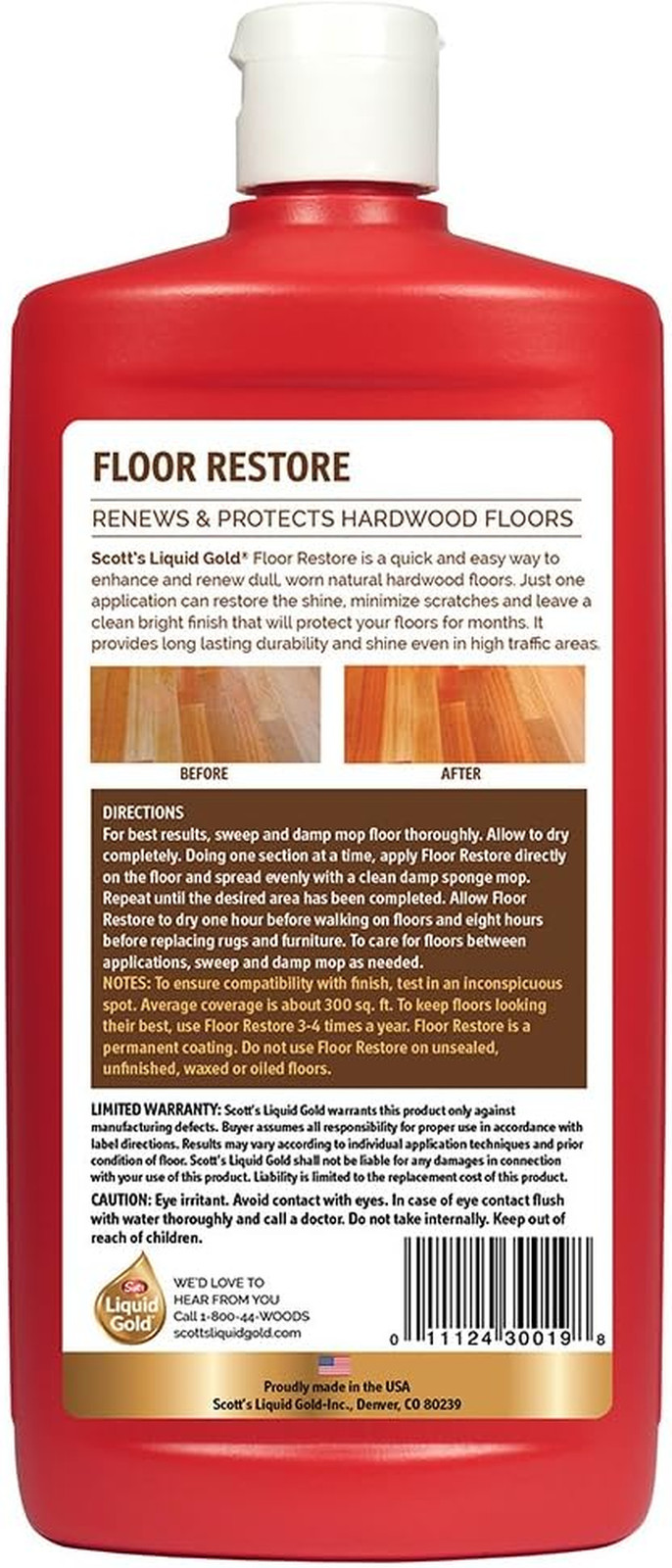 Floor Restorer, Liquid, 24 Oz, Mild, 24-Ounce, Model:30019