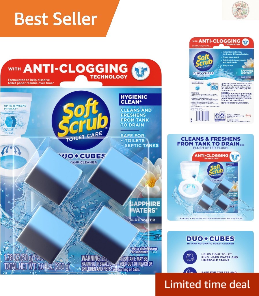 4 Count In-Tank Toilet Cleaner Duo-Cubes – Fights Stains with Sapphire Scent