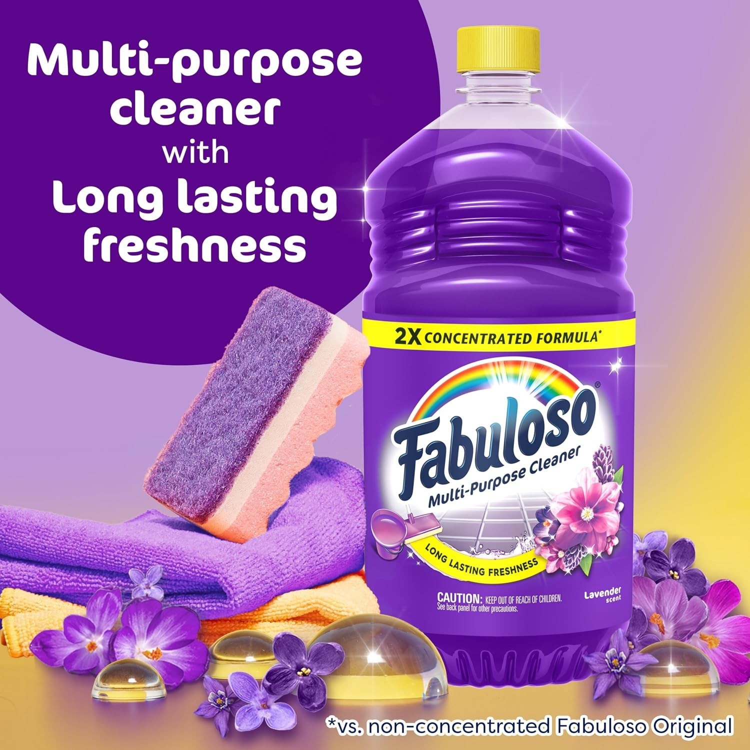 Fabuloso Multi-Purpose Cleaner 2X Concentrated Lavender Scent 56 Fl Oz