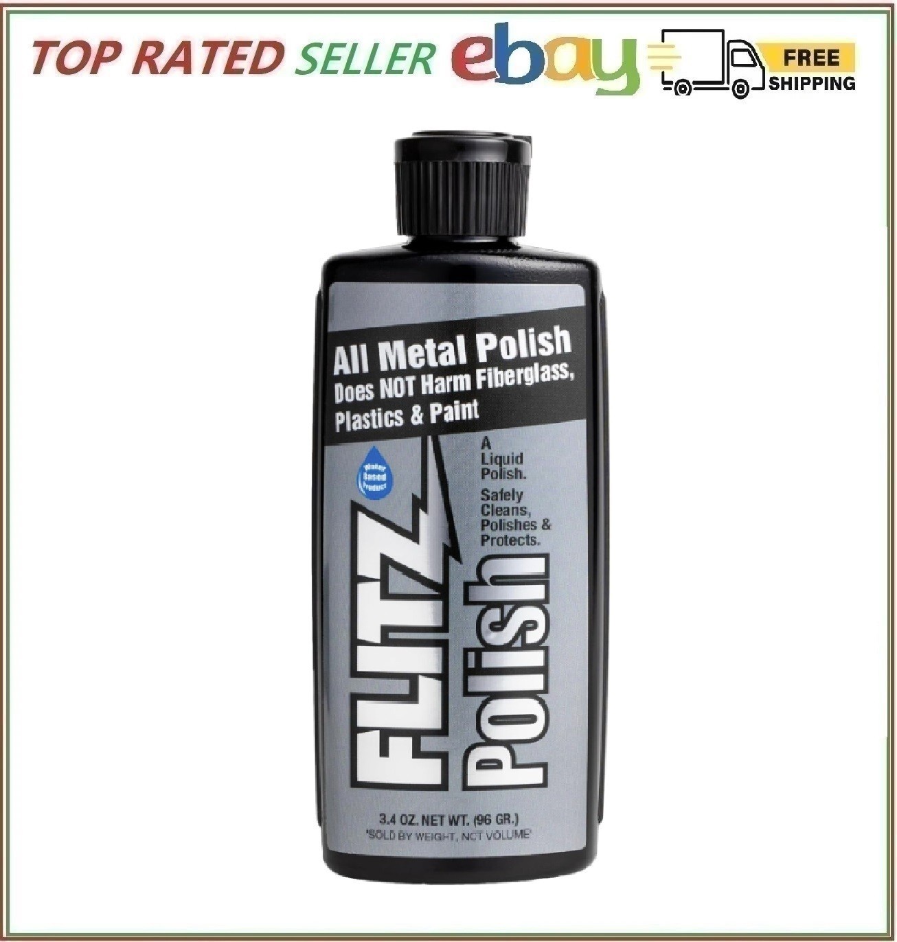 Flitz Multi Purpose Metal Polish Liquid – 3.4oz Bottle of USA-Made Tarnish Remov