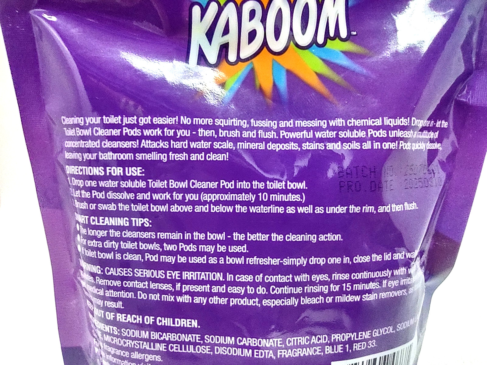 ( Lot 4 Bags ) KABOOM Fresh Scent Toilet Bowl Pods 10-Count/Bag – Total 40 Pods