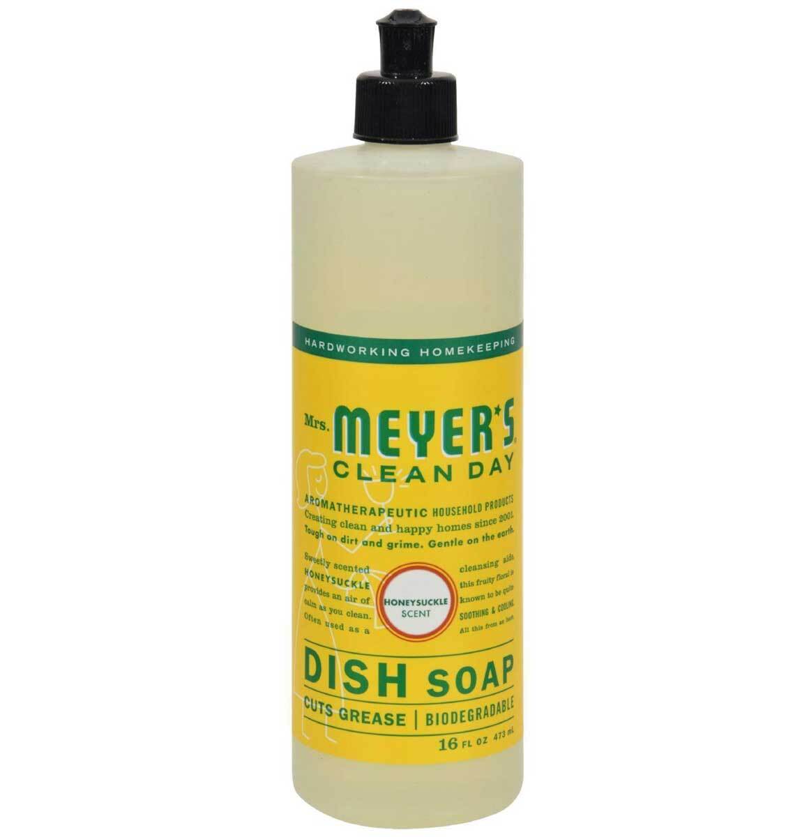 Mrs Meyers Dish Soap Clean Day Honeysuckle Scent – 16 Oz – Pack of 6