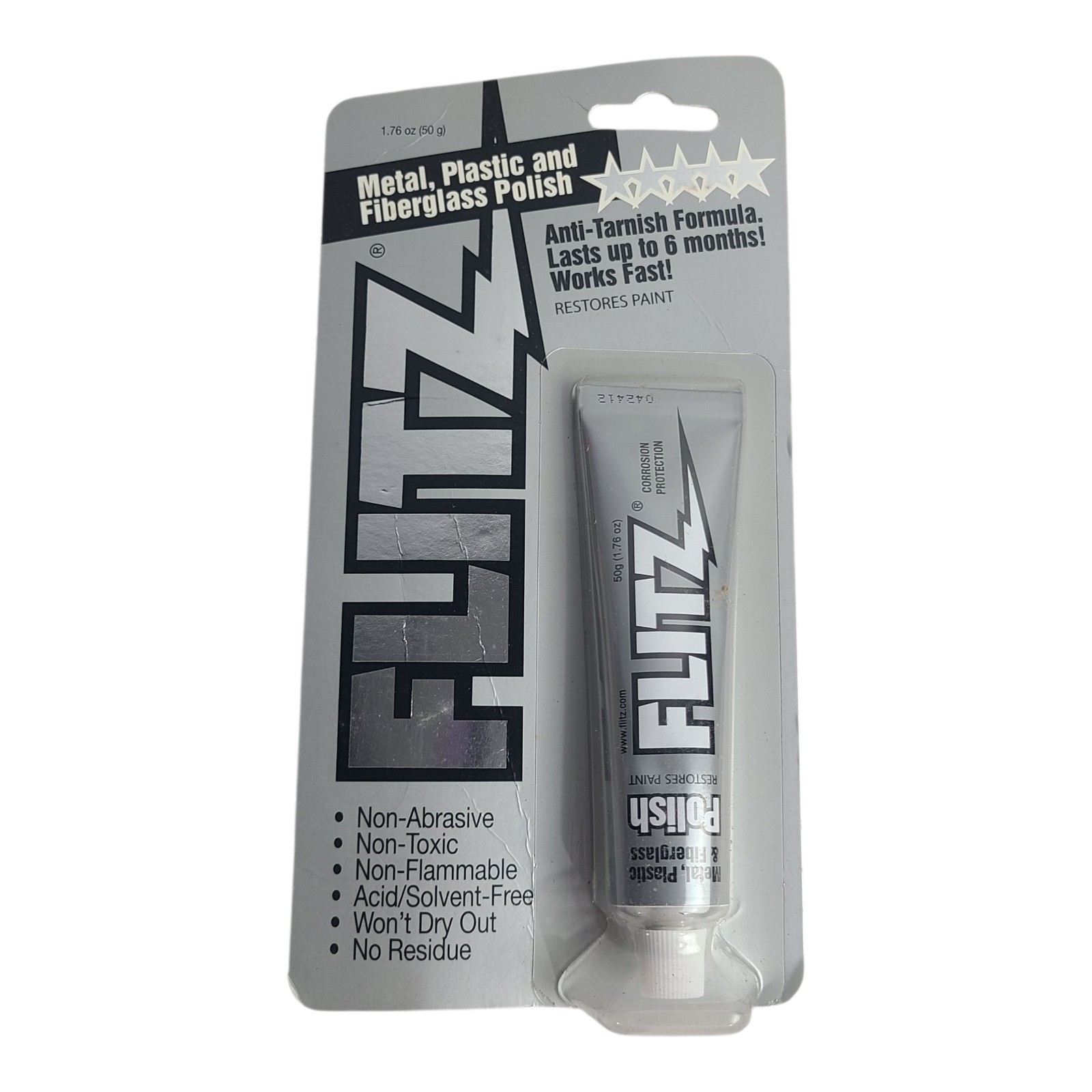 FLITZ Metal, Plastic & Fiberglass Polish Size 1.76 oz Tube New Sealed NOS