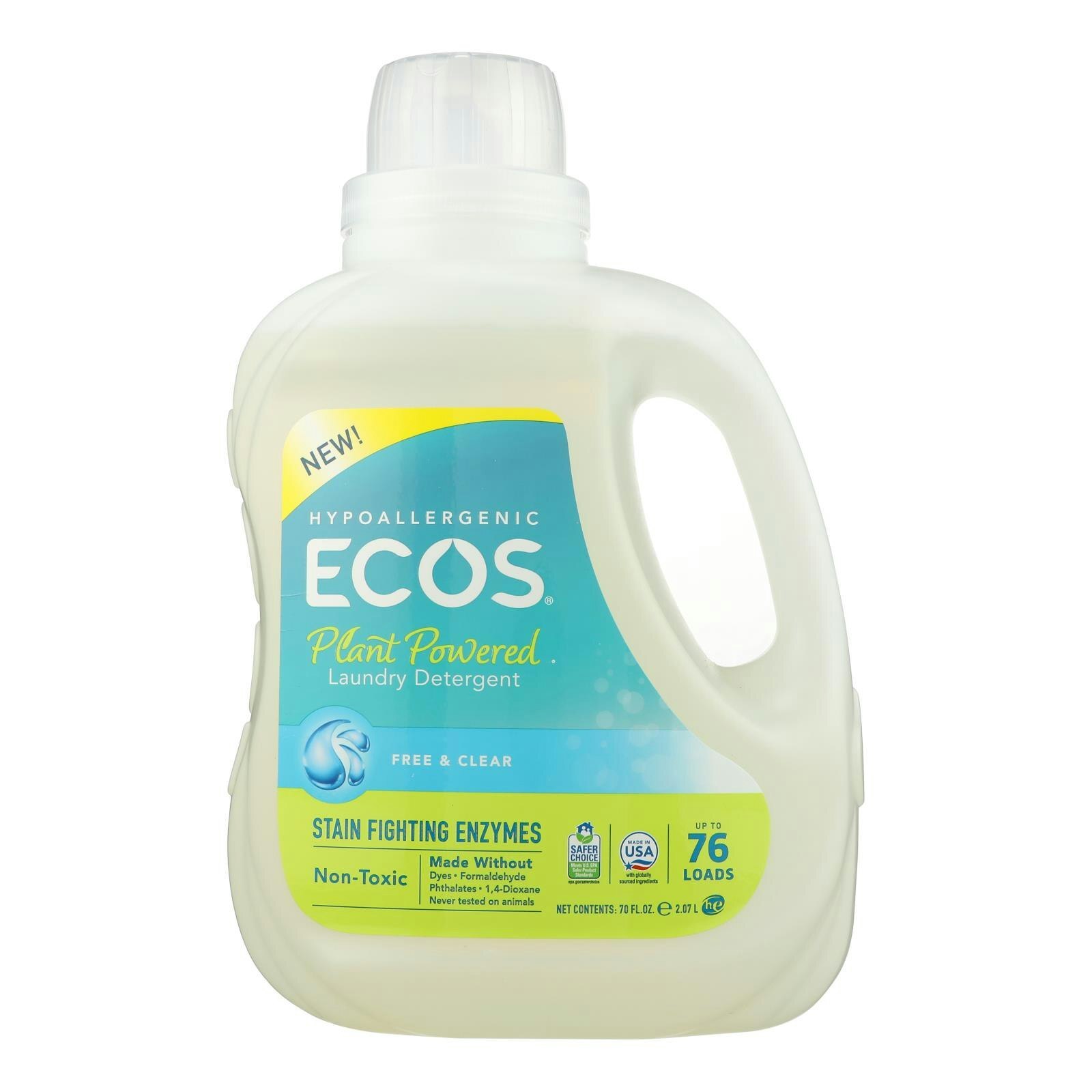 Ecos – Laundry Detergent Free & Clear 70 fl. oz (Pack of 4)