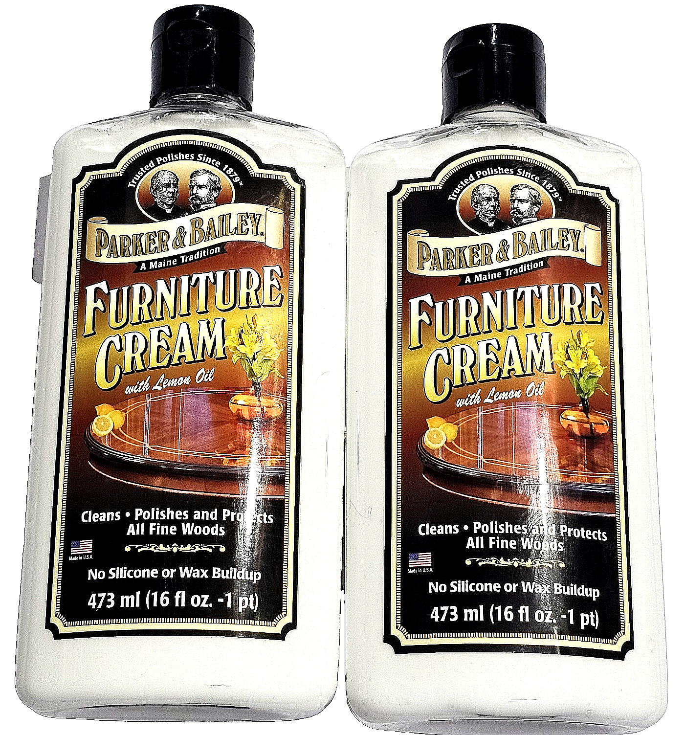2 Pack Parker & Bailey Furniture Cream With Lemon Oil Cleans, Polsihes Wood 16oz