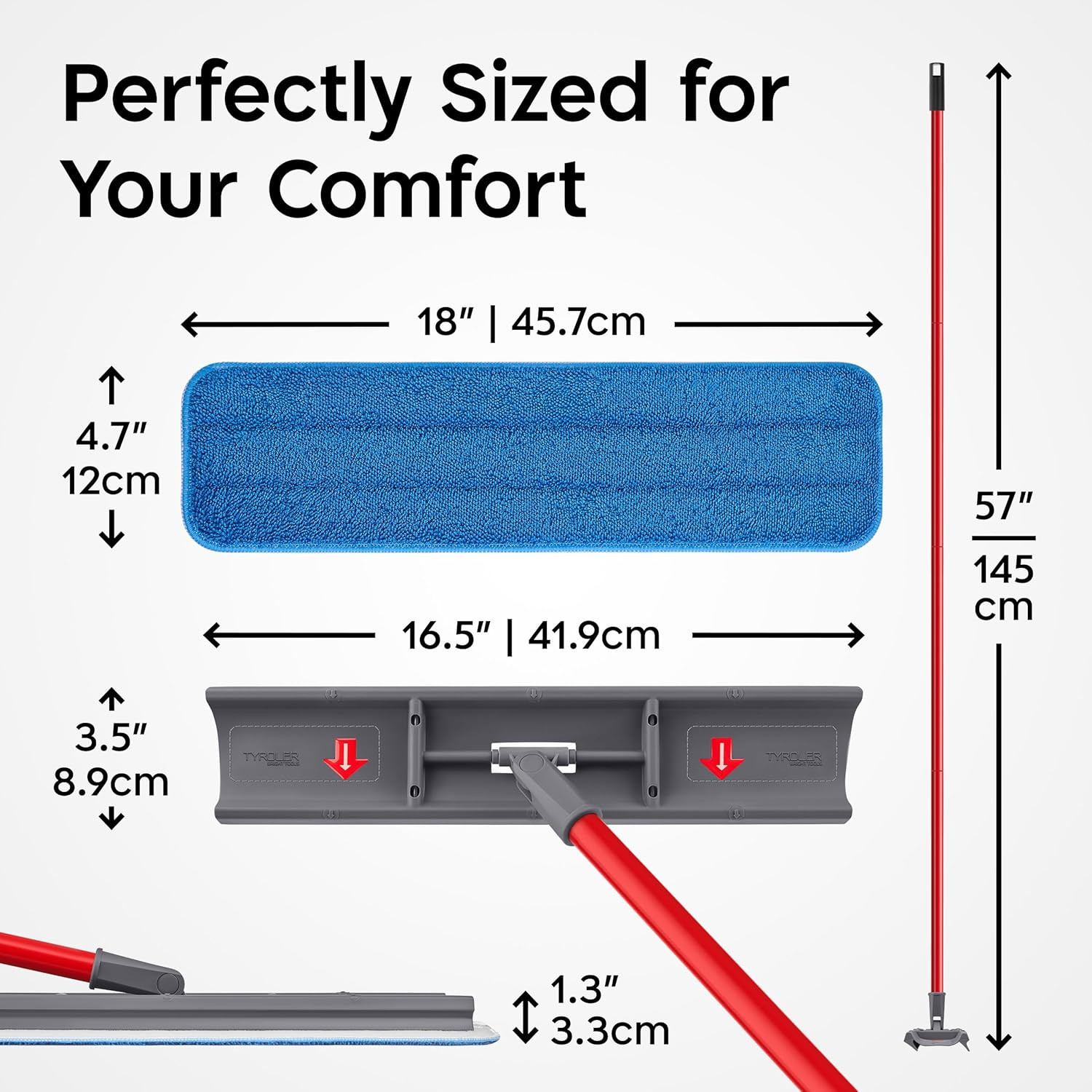 Tyroler Heavy Duty Floor Squeegee for Concrete Floors | 16.5″ Squeegee for Floor