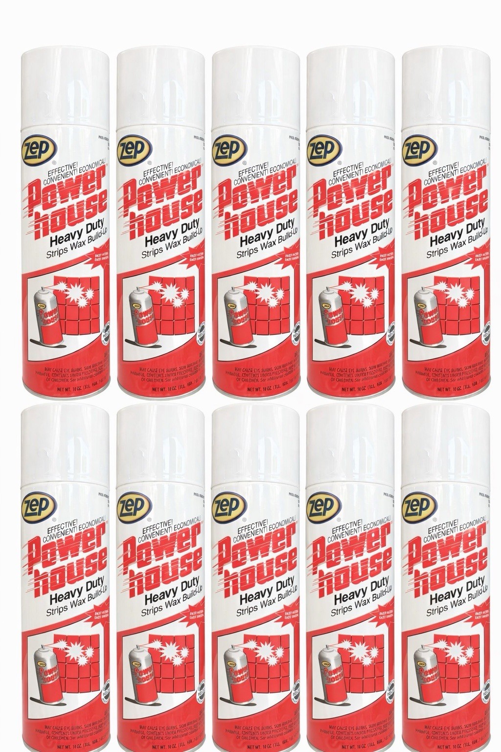 10X Zep Power House Spray Pine 18 oz Aerosol Spray Heavy Duty Strip Wax