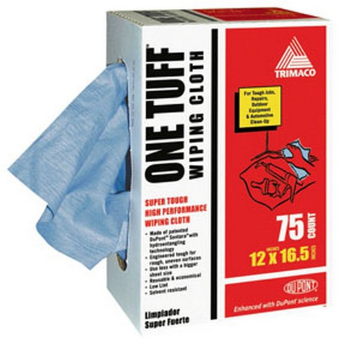 Trimaco 84075 One Tuff Wiping Cloths with DuPont Co-Brand, 12×16.5, 75 pack