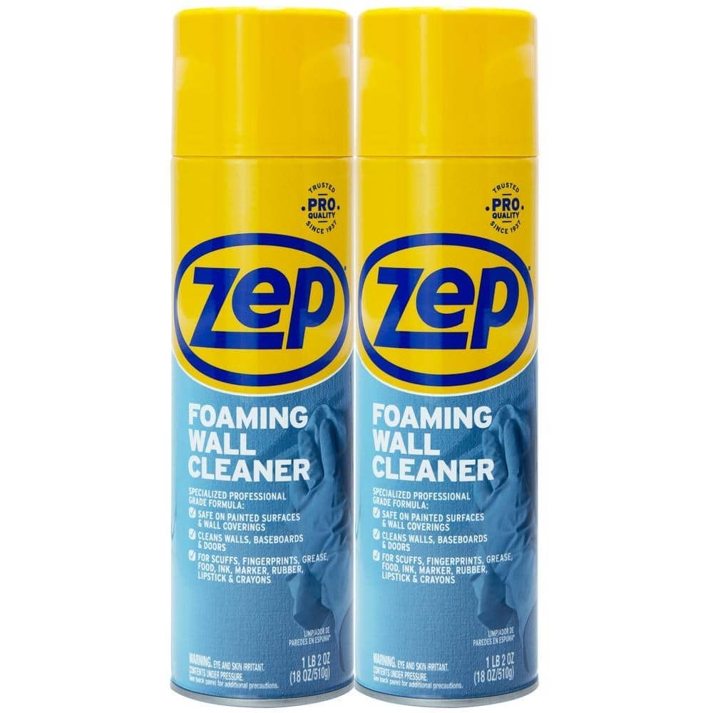 Zep Foaming Wall Cleaner 18 oz Pack of 2 Spray Foam Wall Cleaner ZUFWC182
