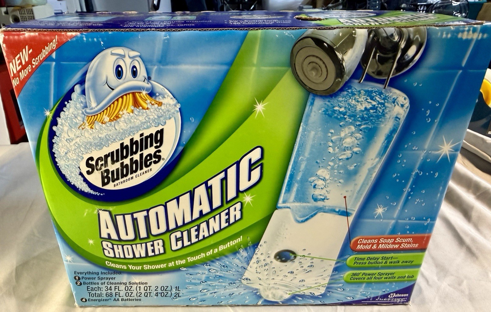 Scrubbing Bubbles AUTOMATIC BATHROOM SHOWER CLEANER Kit w/ 2 Cleaning Solutions