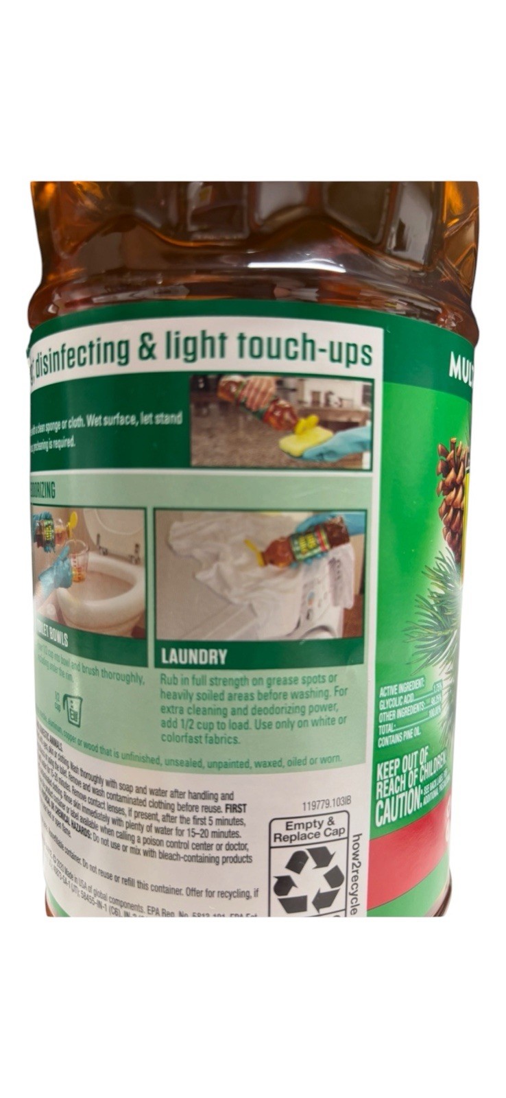 (2) Pine Sol with Pine Oil & Glycolic Acid Multi Surface Cleaner 48oz Large