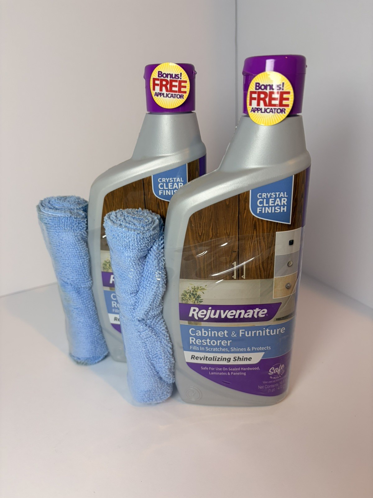 Rejuvenate Cabinet Furniture Restorer 16oz Revitalize Shine Protect-2 pack
