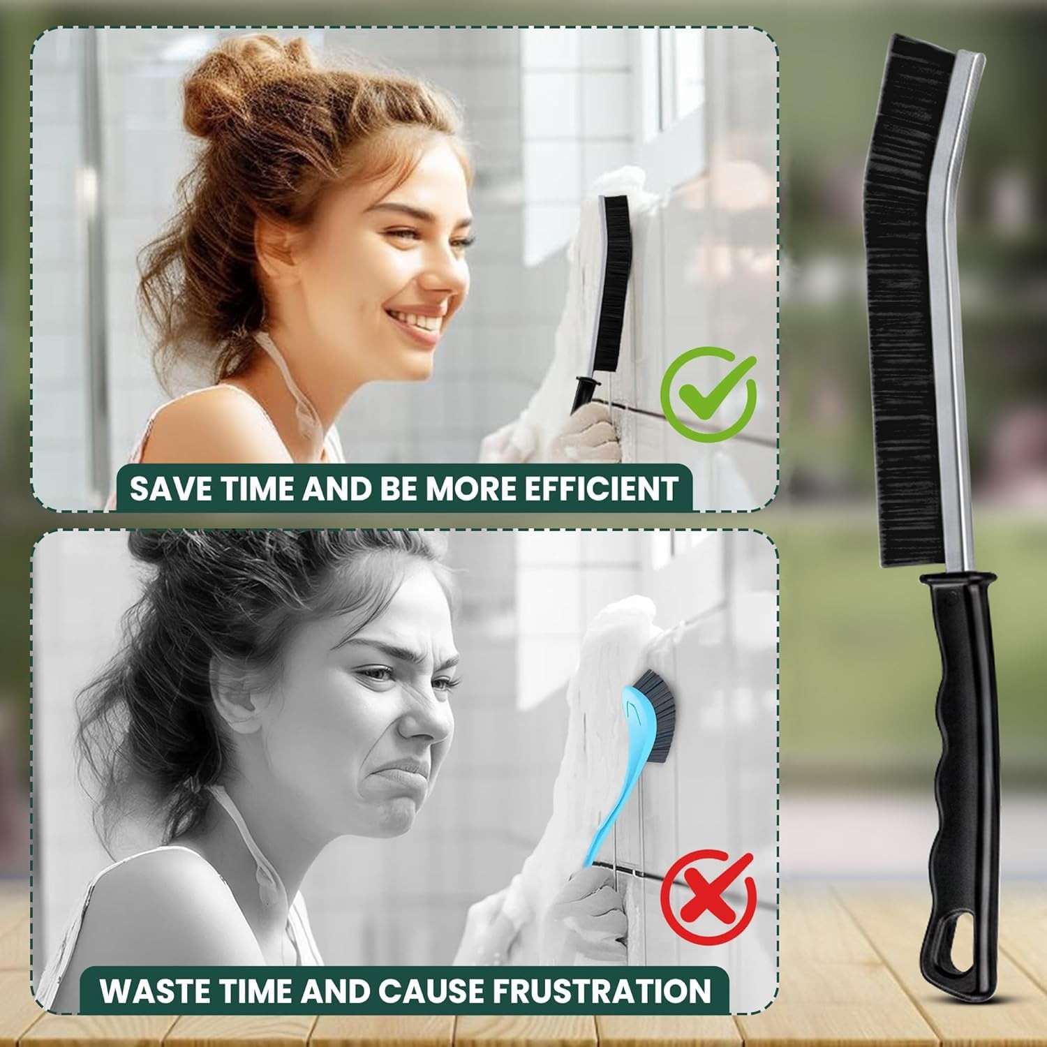 Crevice Cleaning Brush Set – 3Pcs Hard Bristle Cleaning Tools in Red, Black &…