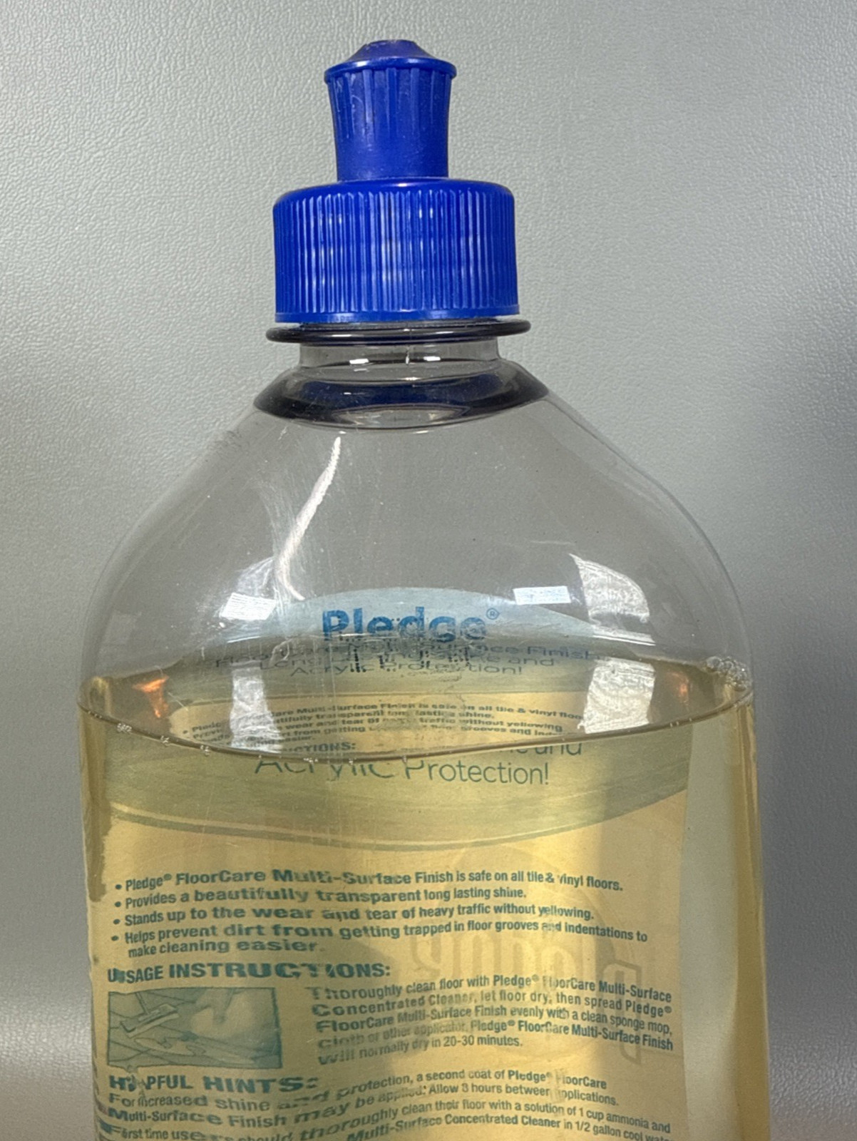 PLEDGE Floor Care Multi Surface Finish Shine Protect Restore Open 90% of 27Oz