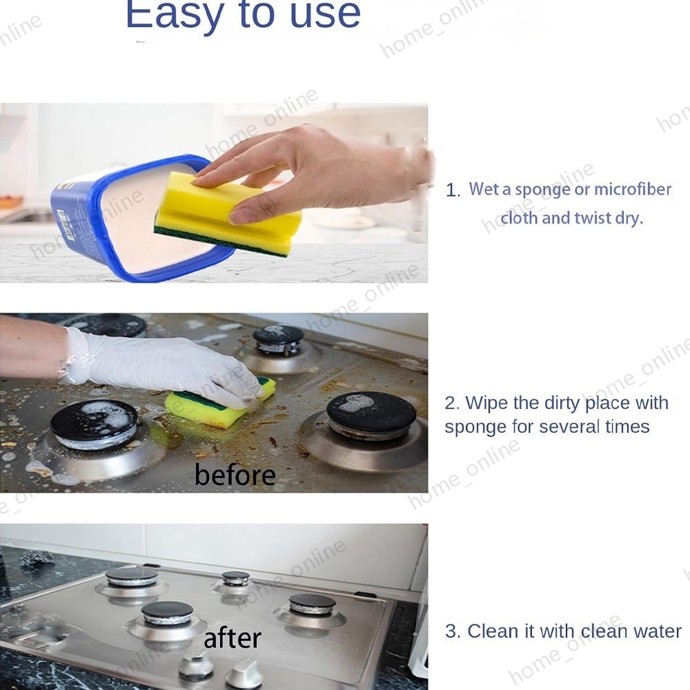 Cookware Cleaning Paste Stainless Steel Pot Pan Kitchen Cleaner Detergent US