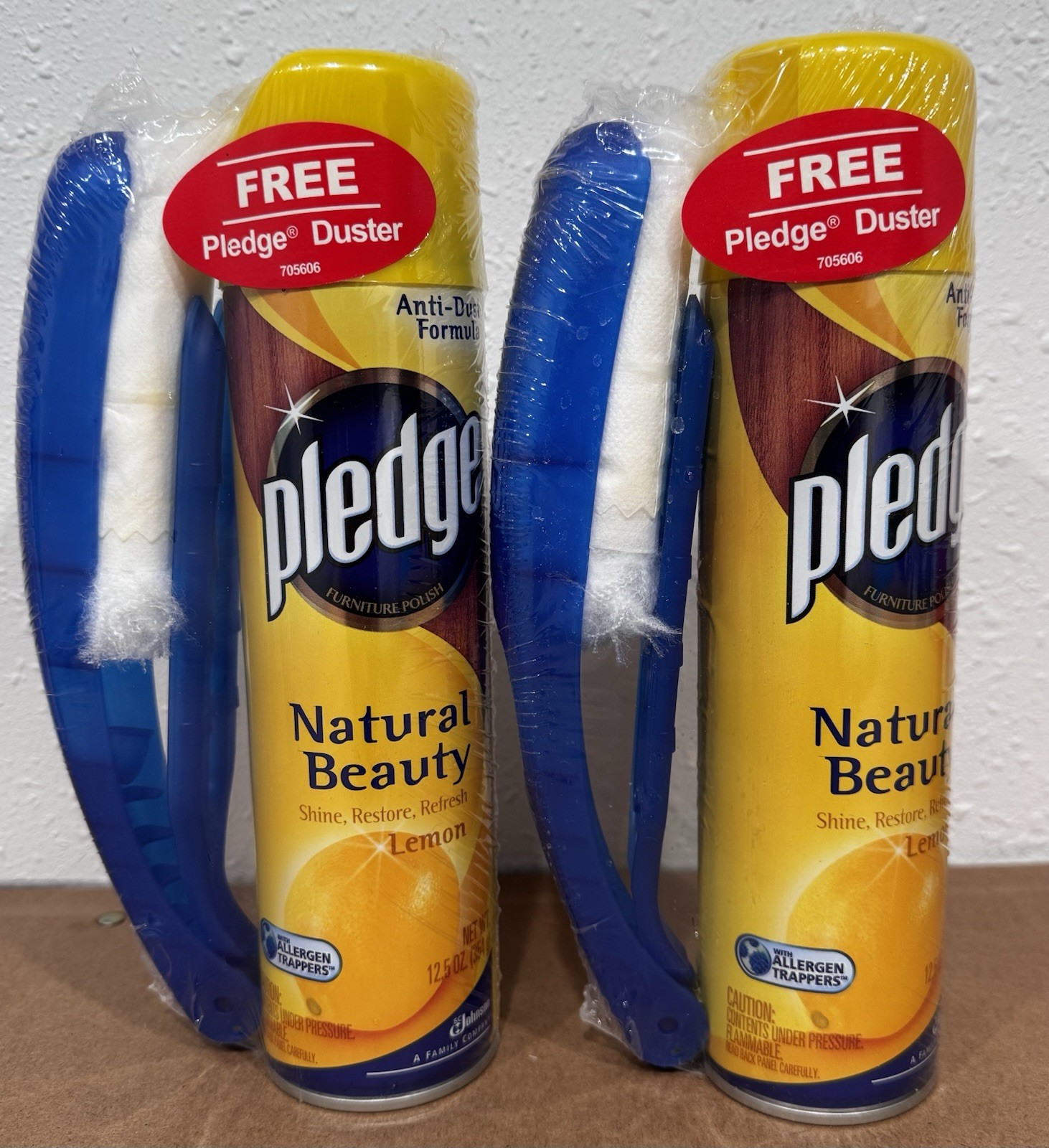 2 Pledge Discontinued Natural Beauty Lemon Furniture Polish Spray Dusters 12.5oz